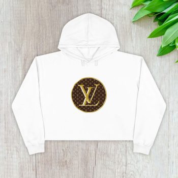 Louis Vuitton Logo Luxury Monogram Canvas Pattern Crop Pullover Hoodie For Lady CPH1575