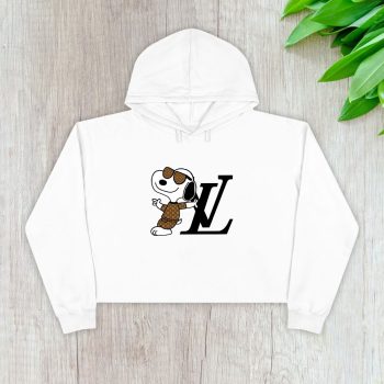 Louis Vuitton Monogram Canvas Pattern Snoopy Crop Pullover Hoodie For Lady CPH1691
