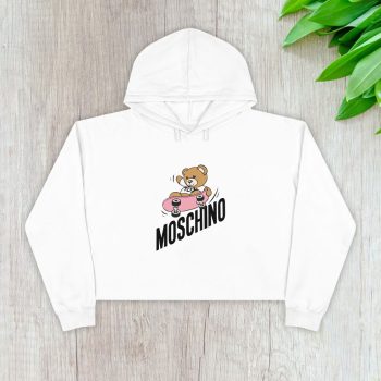 Moschino Skater Teddy Bear Crop Pullover Hoodie For Lady CPH1754