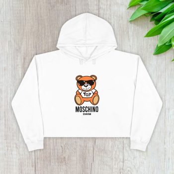 Moschino Swim Teddy Bear Crop Pullover Hoodie For Lady CPH1750