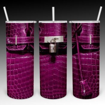Pink Hermes Birkin Yeti Inspired Luxury Skinny Tumbler 20oz  SKT1509