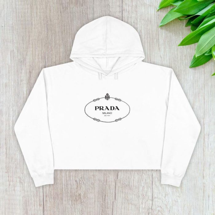 Prada Logo Luxury Crop Pullover Hoodie For Lady CPH1783
