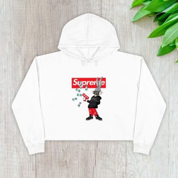 Supreme Bugs Bunny Crop Pullover Hoodie For Lady CPH1872