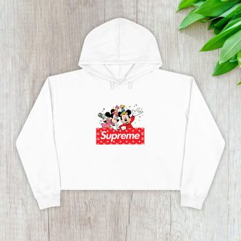 Supreme Mickey Mouse And Minnie Mouse Birthday Crop Pullover Hoodie For Lady CPH1877