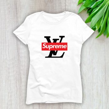 Supreme X Louis Vuitton Luxury Logo Lady T-Shirt Luxury Tee For Women LDS1888