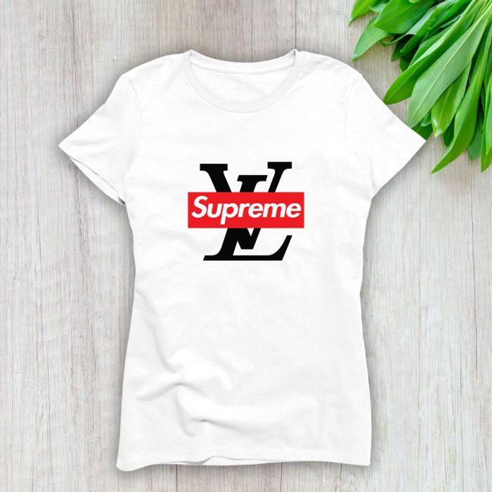 Supreme X Louis Vuitton Luxury Logo Lady T-Shirt Luxury Tee For Women LDS1888