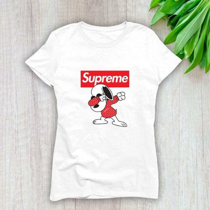 Supreme X Louis Vuitton Snoppy Lady T-Shirt Luxury Tee For Women LDS1872