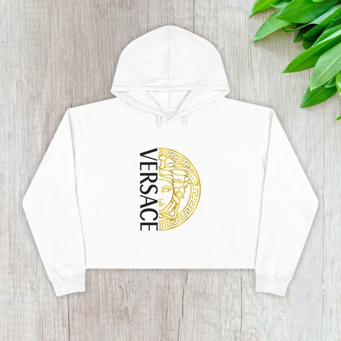 Versace Medusa Gold Luxury Crop Pullover Hoodie For Lady CPH1937