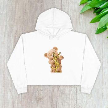 Yves Saint Laurent Gold Logo Luxury Teddy Bear Crop Pullover Hoodie For Lady CPH1970
