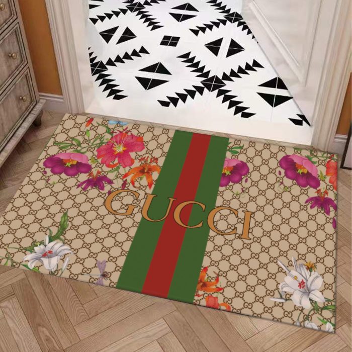 Gucci Flowers In GC Doormat Welcome Mat LDM1009