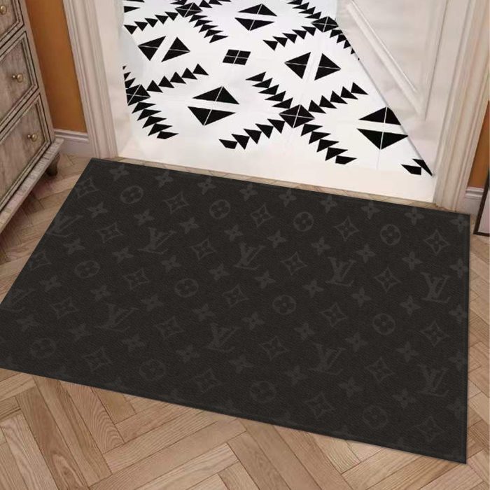 LV Black Classical Logo Doormat Welcome Mat LDM1060