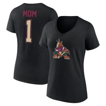 Arizona Coyotes Women's Mother's Day #1 Mom V-Neck T-Shirt - Black