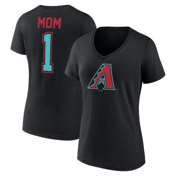 Arizona Diamondbacks Women's Mother's Day #1 Mom V-Neck T-Shirt - Black