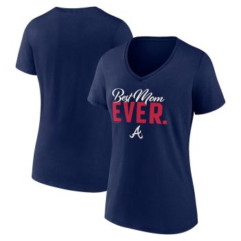 Atlanta Braves Women's Mother's Day V-Neck T-Shirt - Navy