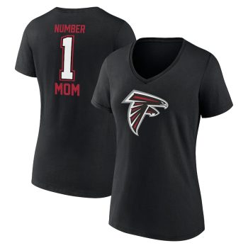 Atlanta Falcons Women's Mother's Day #1 Mom V-Neck T-Shirt - Black