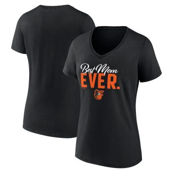 Baltimore Orioles Women's Mother's Day V-Neck T-Shirt - Black