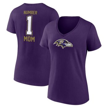Baltimore Ravens Women's Mother's Day V-Neck T-Shirt - Purple