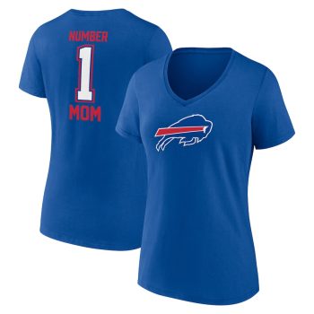 Buffalo Bills Women's Mother's Day #1 Mom V-Neck T-Shirt - Royal