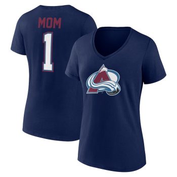 Colorado Avalanche Women's Mother's Day #1 Mom V-Neck T-Shirt - Navy