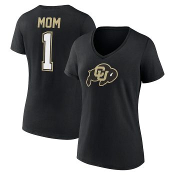 Colorado Buffaloes Women's Mother's Day #1 Mom V-Neck T-Shirt - Black