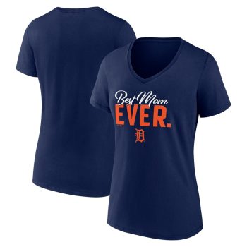 Detroit Tigers Women's Mother's Day V-Neck T-Shirt - Navy
