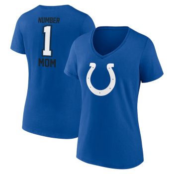 Indianapolis Colts Women's Mother's Day #1 Mom V-Neck T-Shirt - Royal