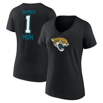 Jacksonville Jaguars Women's Mother's Day #1 Mom V-Neck T-Shirt - Black