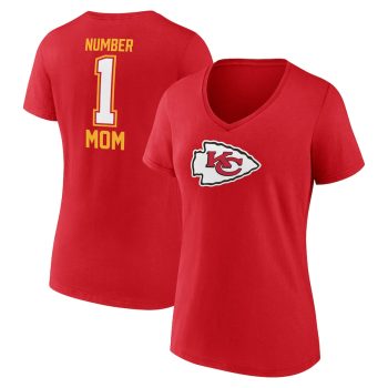 Kansas City Chiefs Women's Mother's Day #1 Mom V-Neck T-Shirt - Red
