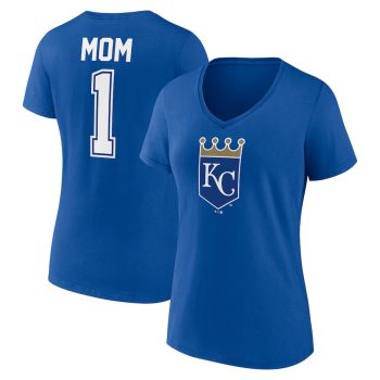 Kansas City Royals Women's Mother's Day #1 Mom V-Neck T-Shirt - Royal