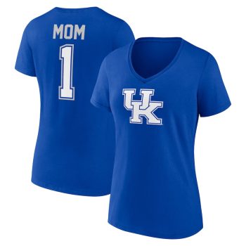 Kentucky Wildcats Women's Mother's Day #1 Mom V-Neck T-Shirt - Royal