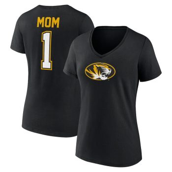 Missouri Tigers Women's Mother's Day #1 Mom V-Neck T-Shirt - Black