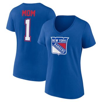 New York Rangers Women's Mother's Day #1 Mom V-Neck T-Shirt - Royal