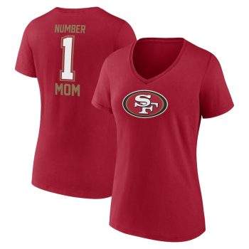 San Francisco 49ers Women's Mother's Day V-Neck T-Shirt - Scarlet