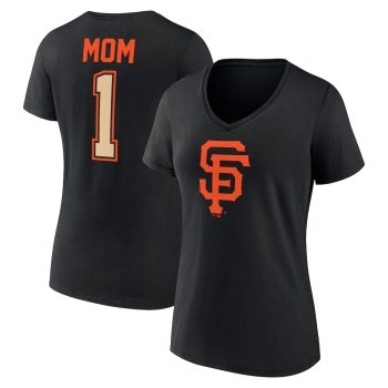 San Francisco Giants Women's Mother's Day #1 Mom V-Neck T-Shirt - Black