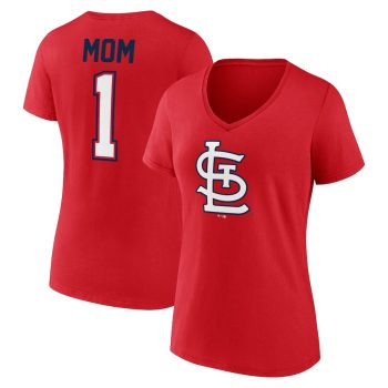 St. Louis Cardinals Women's Mother's Day #1 Mom V-Neck T-Shirt - Red