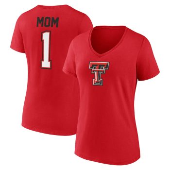 Texas Tech Red Raiders Women's Mother's Day #1 Mom V-Neck T-Shirt - Red