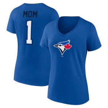 Toronto Blue Jays Women's Mother's Day #1 Mom V-Neck T-Shirt - Royal