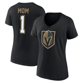 Vegas Golden Knights Women's Mother's Day #1 Mom V-Neck T-Shirt - Black