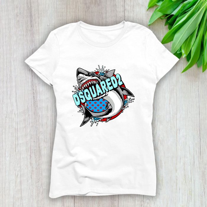 Cartoon Shark Dsquared2 Brand Lady Shirt Women Tee TLT5361
