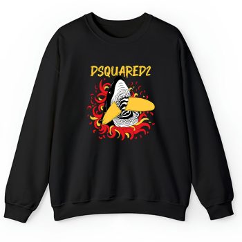 Cartoon Shark With Surfboard Dsquared2 Brand Unisex Sweatshirt TAS5487