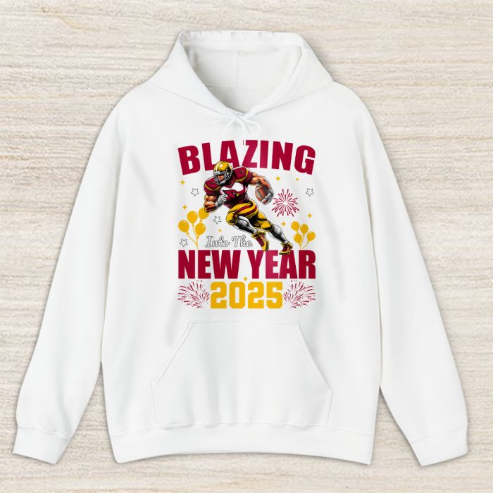 Arizona Cardinals Blazing New Year NFL Gift For Fan Hello 2025 Unisex Hoodie TAH22268
