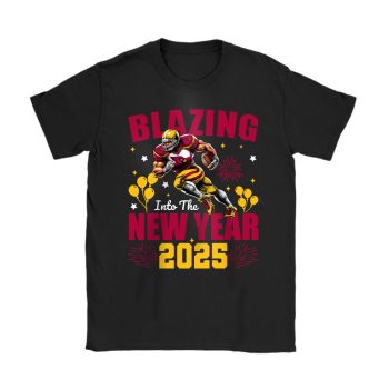 Arizona Cardinals Blazing New Year NFL Gift For Fan Hello 2025 Unisex T-Shirt Cotton Tee TAT22268