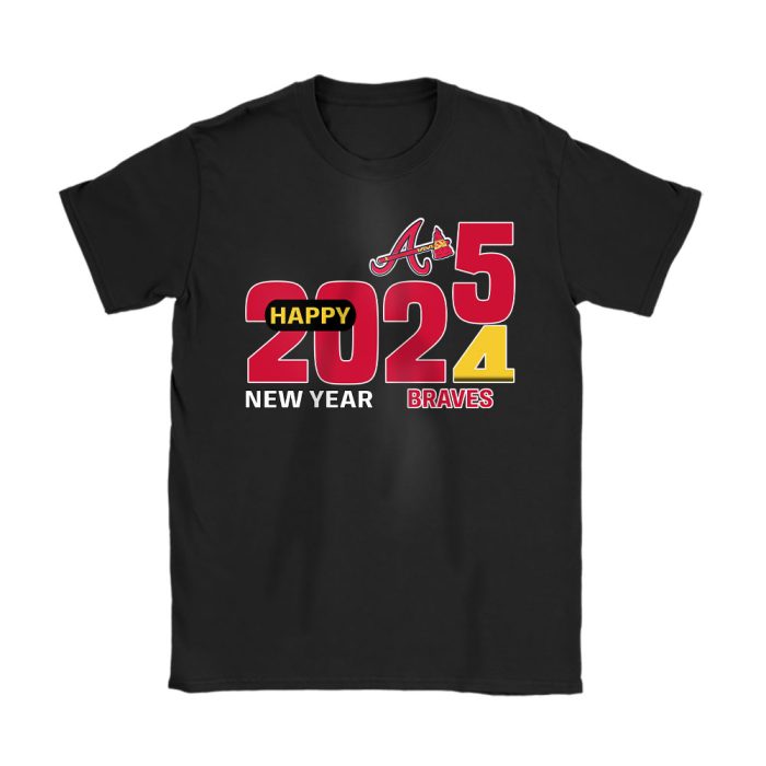 Atlanta Braves Happy New Year MLB Gift For Fan Hello 2025 Unisex T-Shirt Cotton Tee TAT22299