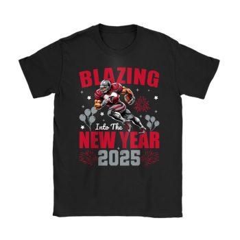 Atlanta Falcons Blazing New Year NFL Gift For Fan Hello 2025 Unisex T-Shirt Cotton Tee TAT22293
