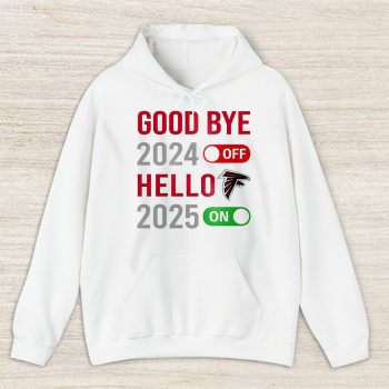 Atlanta Falcons Happy New Year NFL Gift For Fan Goodbye 2024 Hello 2025 Unisex Hoodie TAH22283