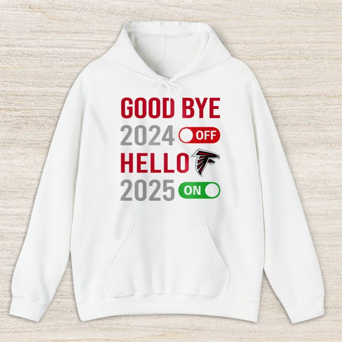 Atlanta Falcons Happy New Year NFL Gift For Fan Goodbye 2024 Hello 2025 Unisex Hoodie TAH22283