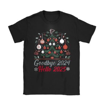 Atlanta Falcons Happy New Year NFL Gift For Fan Goodbye 2024 Hello 2025 Unisex T-Shirt Cotton Tee TAT22282