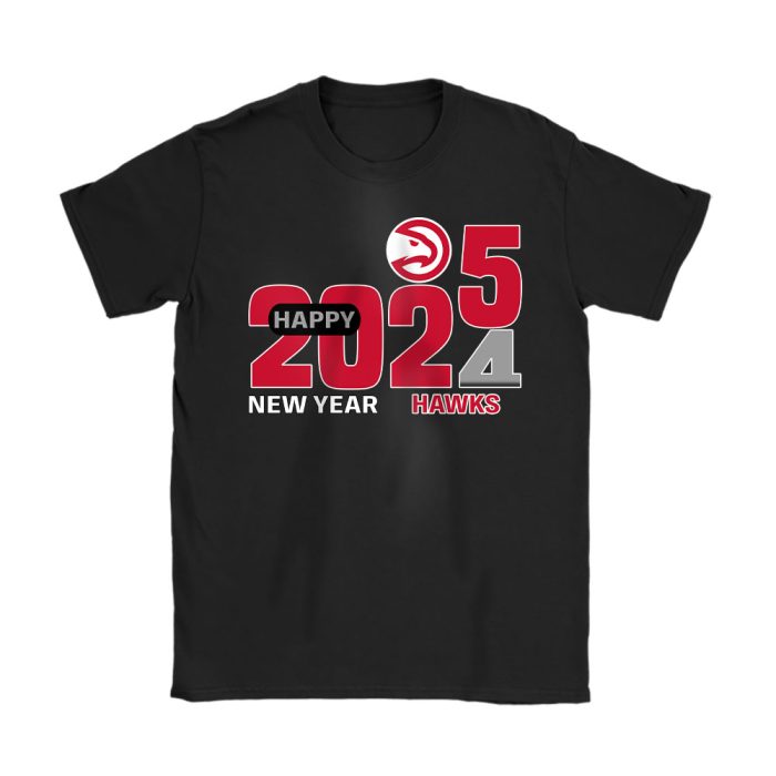 Atlanta Hawks Happy New Year NBA Gift For Fan Hello 2025 Unisex T-Shirt Cotton Tee TAT22294