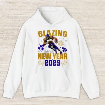 Baltimore Ravens Blazing New Year NFL Gift For Fan Hello 2025 Unisex Hoodie TAH22318