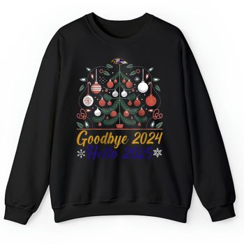 Baltimore Ravens Happy New Year NFL Gift For Fan Goodbye 2024 Hello 2025 Unisex Sweatshirt TAS22307